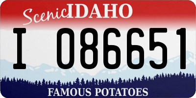 ID license plate I086651