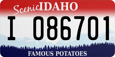 ID license plate I086701