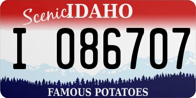 ID license plate I086707