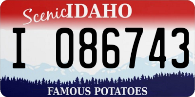 ID license plate I086743