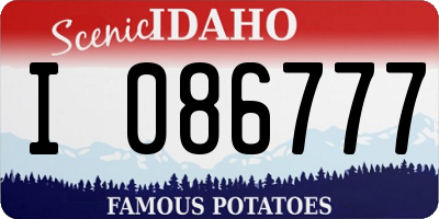 ID license plate I086777