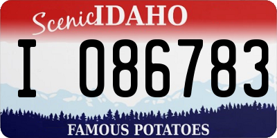 ID license plate I086783