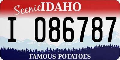 ID license plate I086787