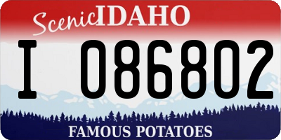 ID license plate I086802
