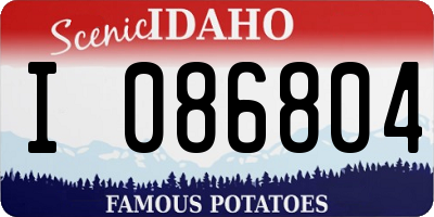ID license plate I086804