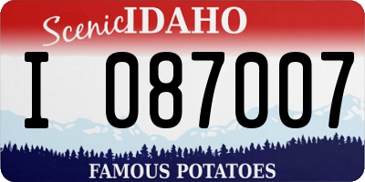 ID license plate I087007