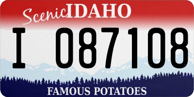ID license plate I087108