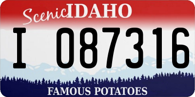 ID license plate I087316
