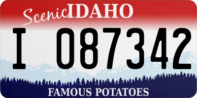 ID license plate I087342