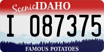 ID license plate I087375
