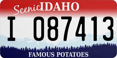 ID license plate I087413