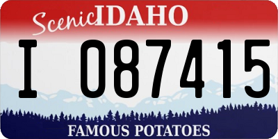 ID license plate I087415
