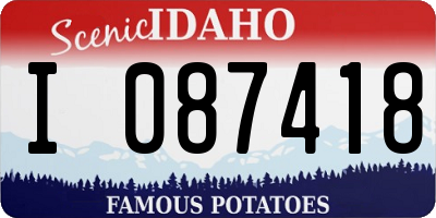 ID license plate I087418