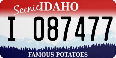 ID license plate I087477