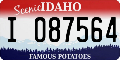 ID license plate I087564