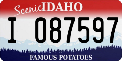 ID license plate I087597