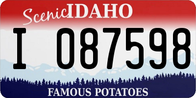 ID license plate I087598