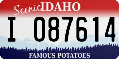 ID license plate I087614