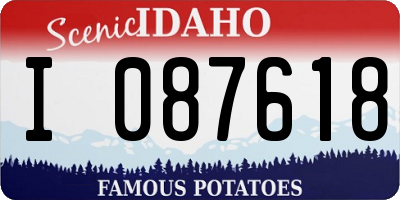ID license plate I087618