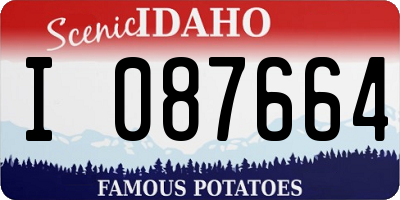 ID license plate I087664