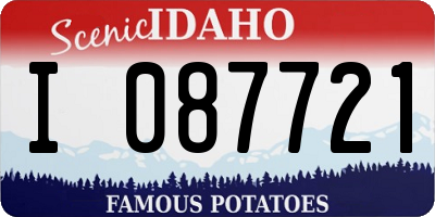 ID license plate I087721