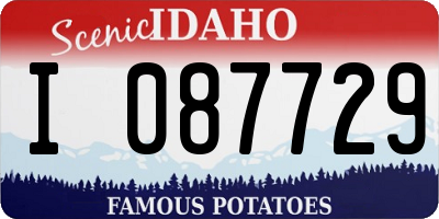 ID license plate I087729
