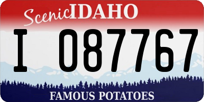 ID license plate I087767