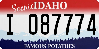 ID license plate I087774