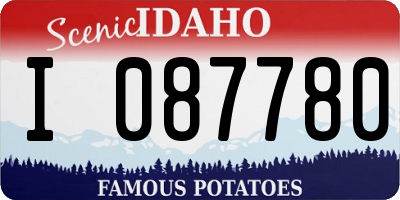 ID license plate I087780