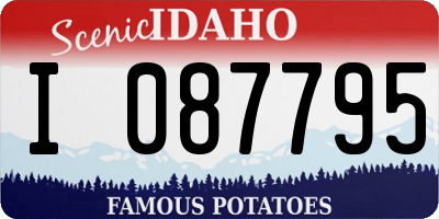 ID license plate I087795