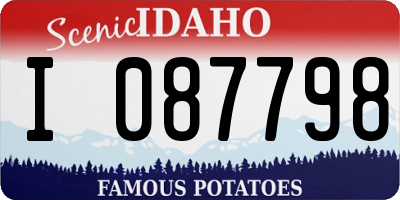 ID license plate I087798