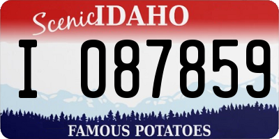 ID license plate I087859