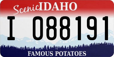 ID license plate I088191