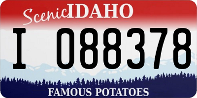 ID license plate I088378