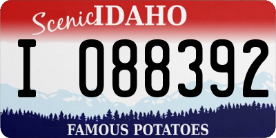 ID license plate I088392