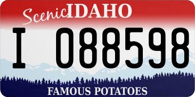ID license plate I088598