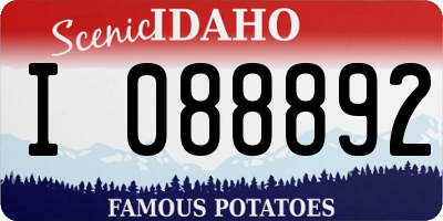 ID license plate I088892