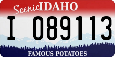 ID license plate I089113