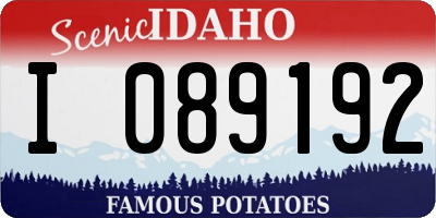 ID license plate I089192