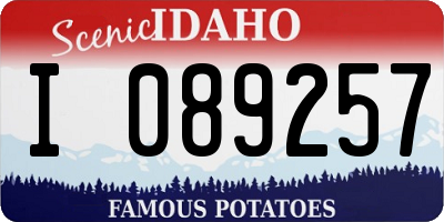 ID license plate I089257