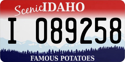 ID license plate I089258