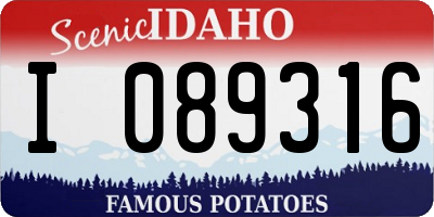 ID license plate I089316