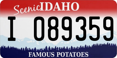 ID license plate I089359