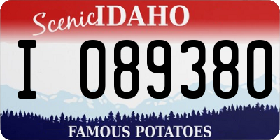 ID license plate I089380