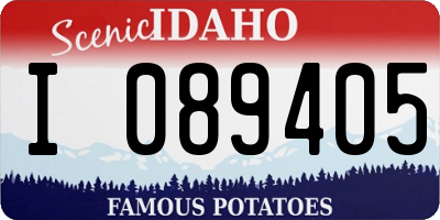 ID license plate I089405