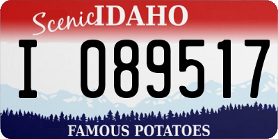 ID license plate I089517