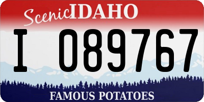 ID license plate I089767