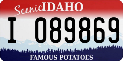ID license plate I089869