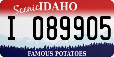 ID license plate I089905
