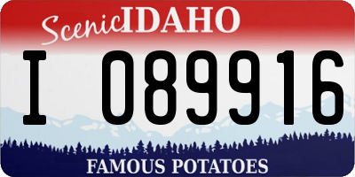 ID license plate I089916